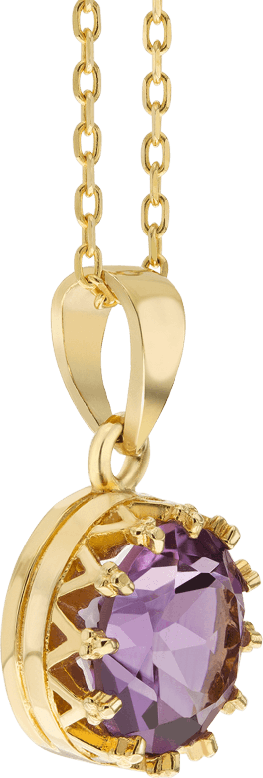 Royale Sterling Silver & Purple Crystal Pendant With - Silver (2000x2000)