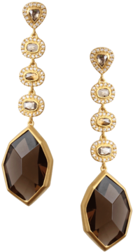 Affinity Smokey Quartz And Diamond Earrings - Smoky Quartz (400x400)