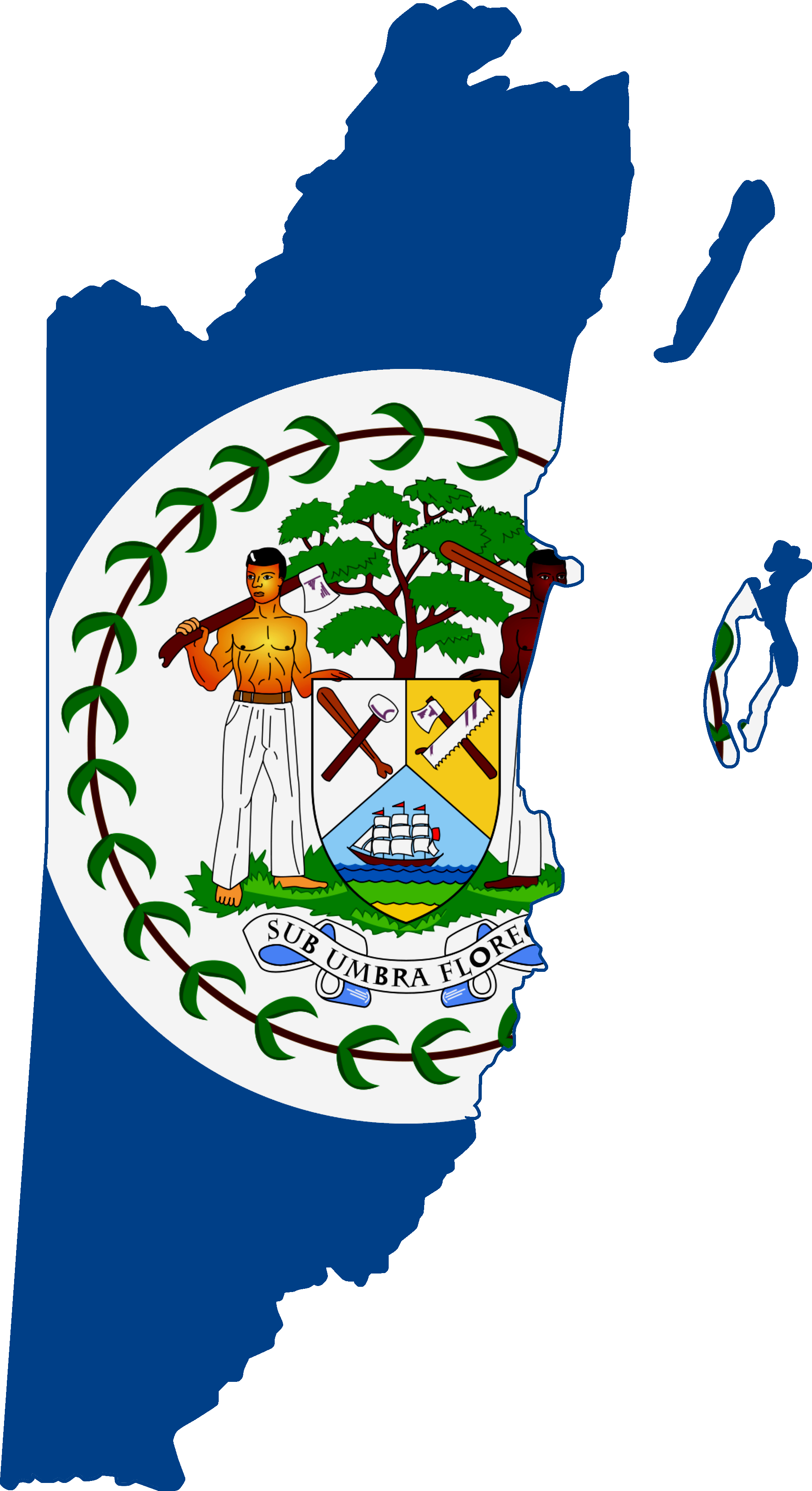 Belize Flag Map Png (2016x3702)