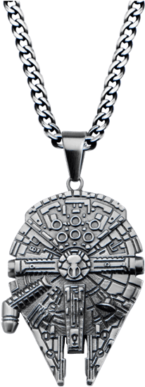 Millennium Falcon Pendant With Chain - Star Wars Millennium Falcon Pendant Necklace (555x555)
