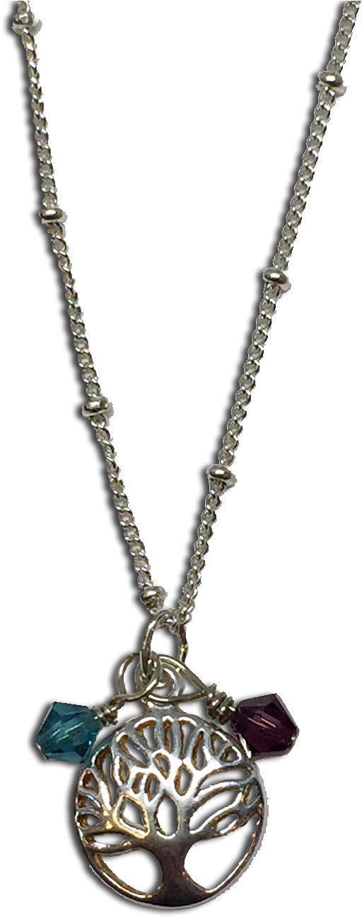 Sterling Silver Tree Of Life Birthstone Necklace - Silver (1224x1632)