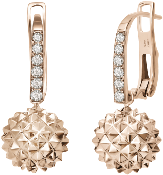 Pine Cone Diamond Round Earrings - Earrings (770x406)