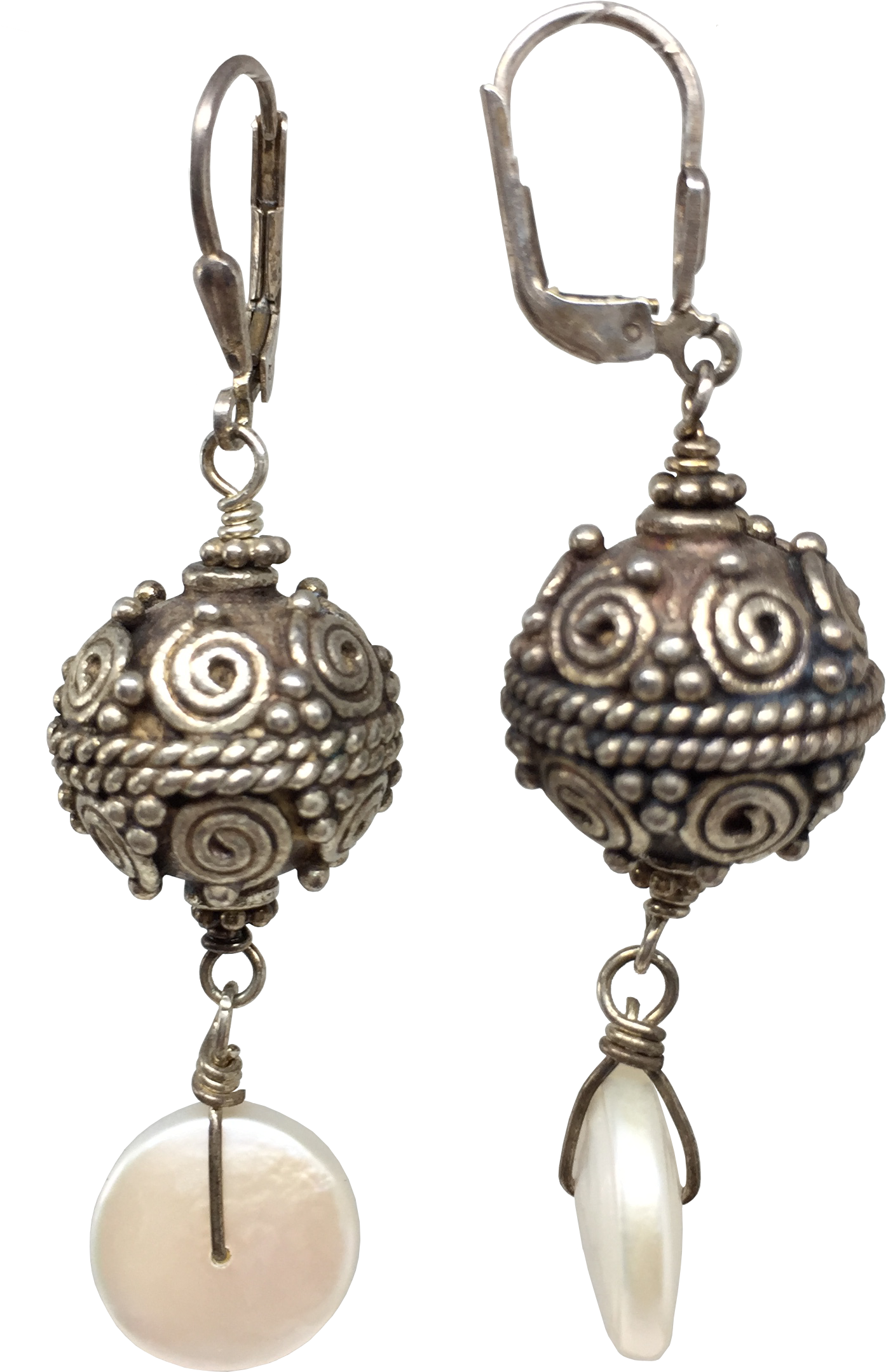 Sterling Silver Bali Pearl Drop Earrings - Bali (2448x3264)