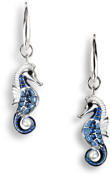 Nicole Barr Designs Sterling Silver Seahorse Wire Earrings-blue - Nicole Barr "seahorse" Earrings (800x800)