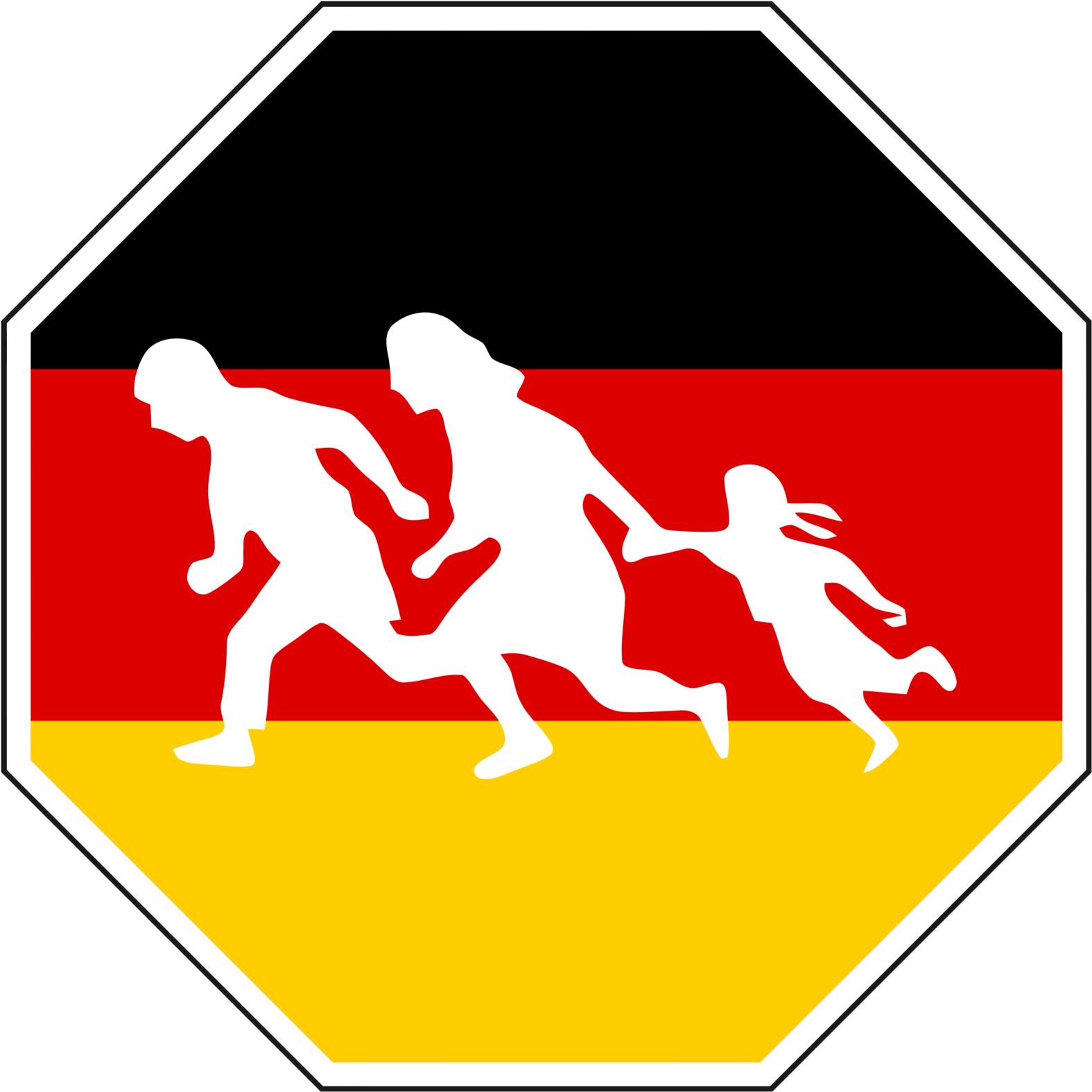 Stop Refugees Arriving Into Germany Sign By Topher147 - Refugees Welcome Black White (1600x1600)