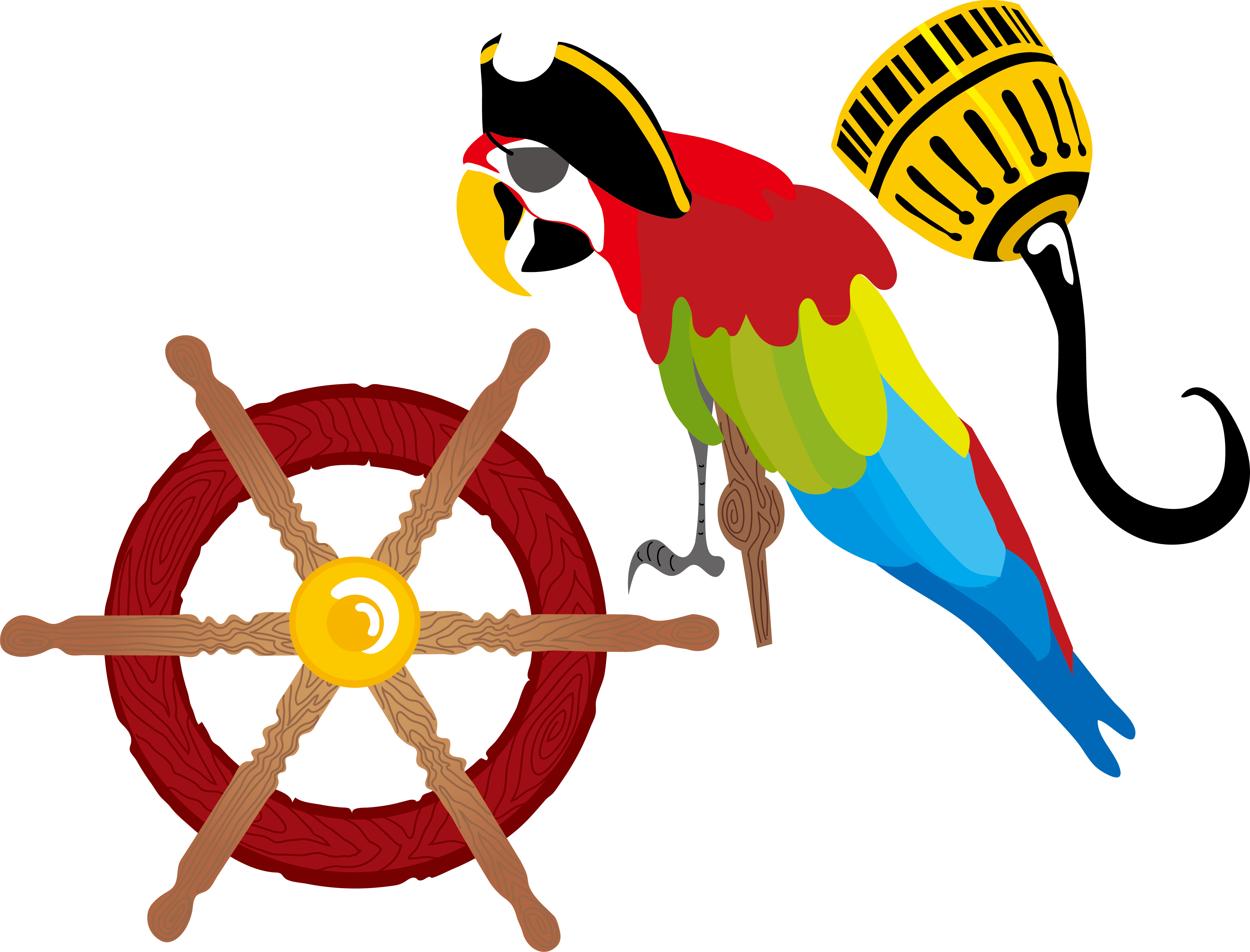 Piracy Ships Wheel Porthole - Vector (4168x3175)