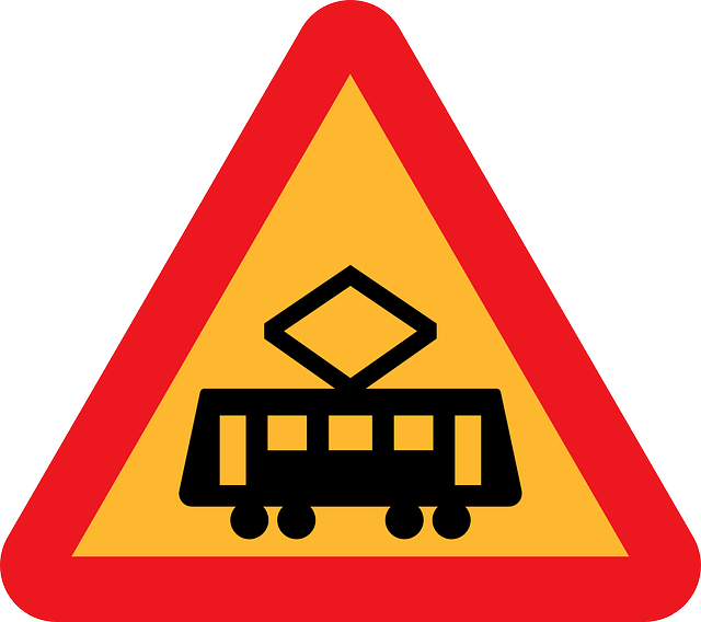 Roadsigns Sign, Signs, Transportation, Tram, Warning, - Fence Road Sign (640x568)