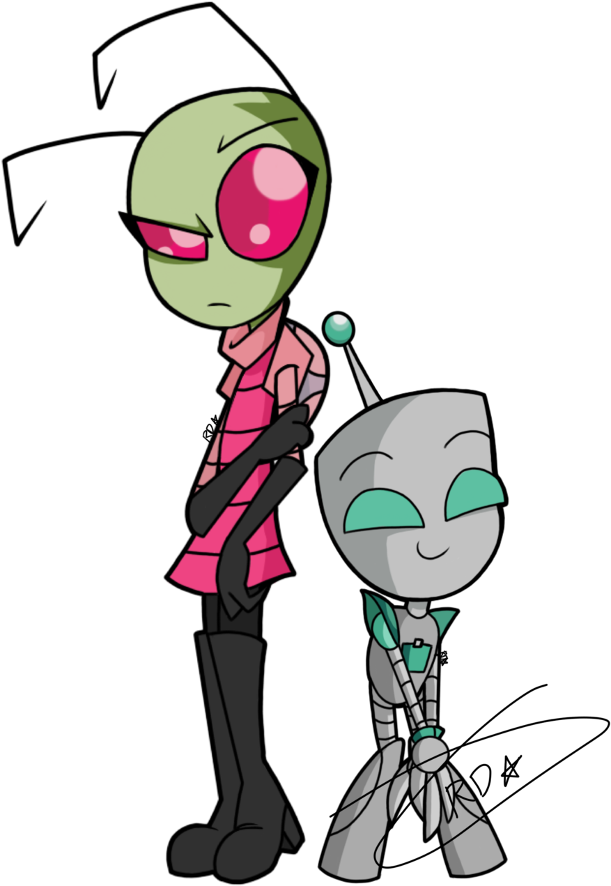 By Iz Fanart-my Own Style For Zim And Gir By - Cartoon (1024x1365)
