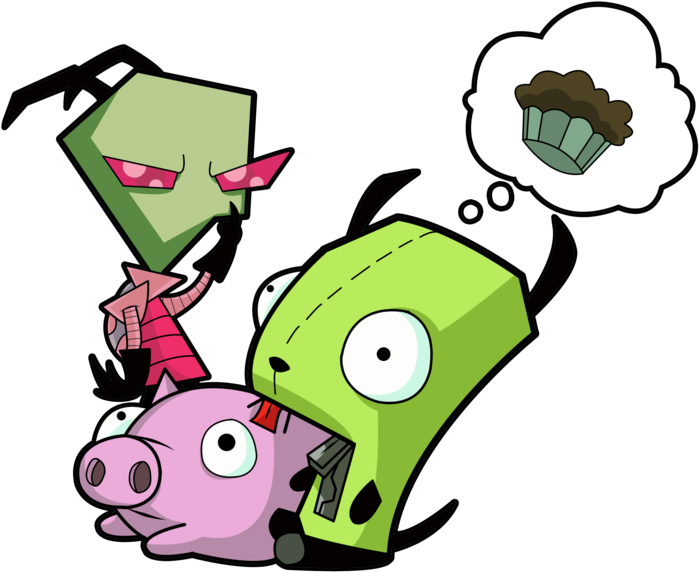 Gir And His Piggy By Fairu - Cartoon (800x1180)