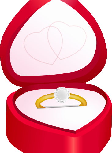 Engagement Ring Clipart Black And White Archives - Wedding Ring Box Clipart (366x500)