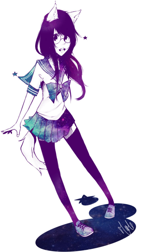 Galaxy - Galaxy Anime Girl Transparent (705x1132)