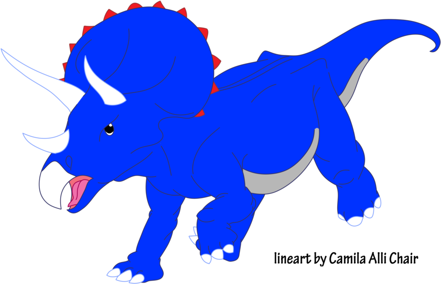 Triceratops By Iguana Teteia By Dinolover09 - Cartoon (900x572)