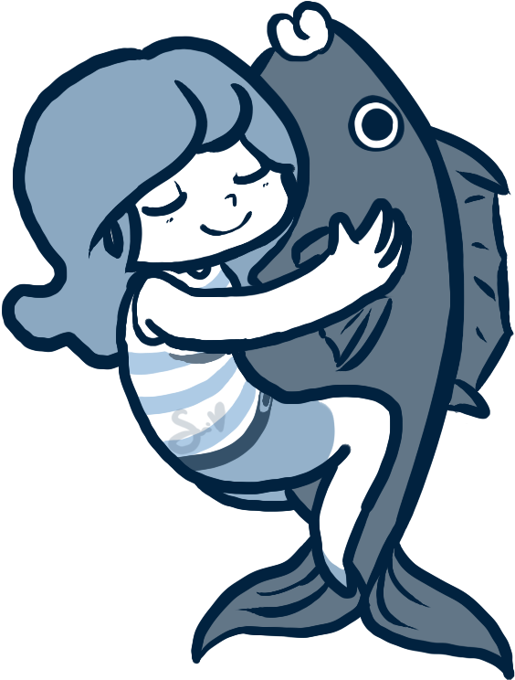 Cuddling Clipart Fish - Cuddling Clipart Fish (683x768)