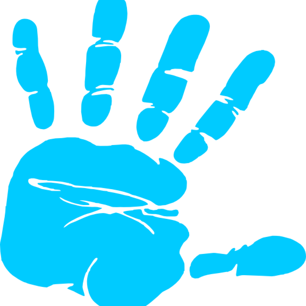 Handprint Clipart Blue Hand Print Clip Art At Clker - Baby Hand Print Clipart (1024x1024)