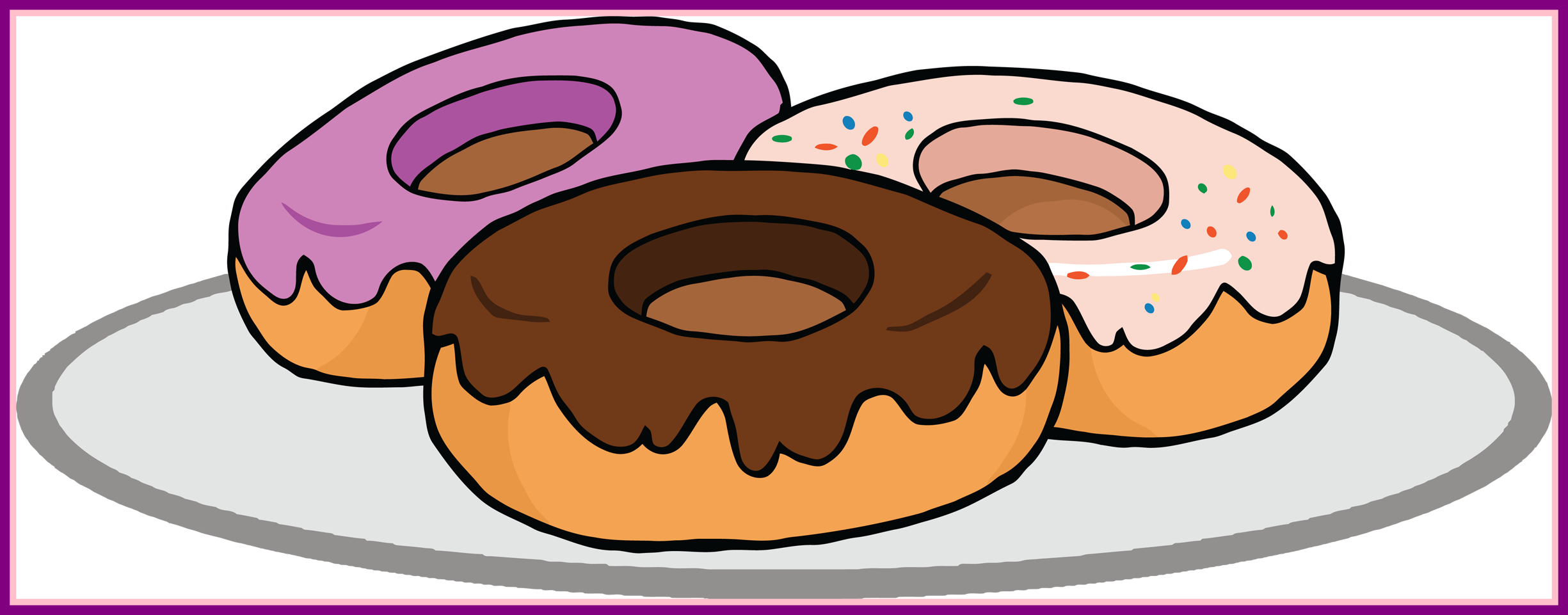 Shocking Donut Clip Art Recipes And Pic For Mean Bear - Donuts Clipart (2450x961)