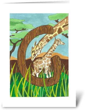 G For Giraffe Greeting Card - Indian Elephant (350x396)