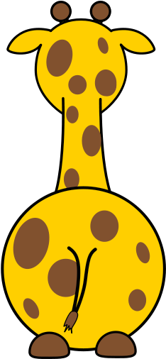 Cartoon Giraffe Back - Cartoon Giraffe Behind (247x505)