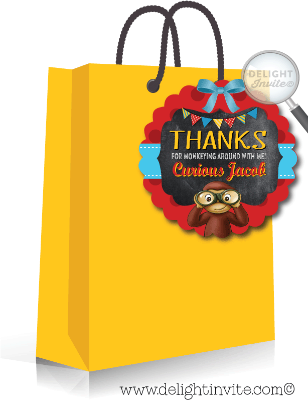 Curious George Party Favor Tags - Curious George (613x822)