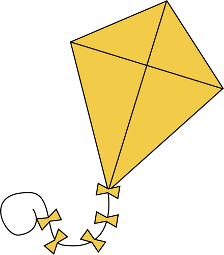 Yellow Kite - Kite Clipart (440x500)