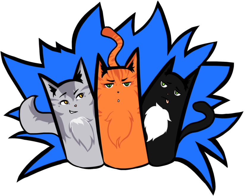 Firestar, Greystripe, And Ravenpaw By Adventageouslizards - Cartoon (894x894)