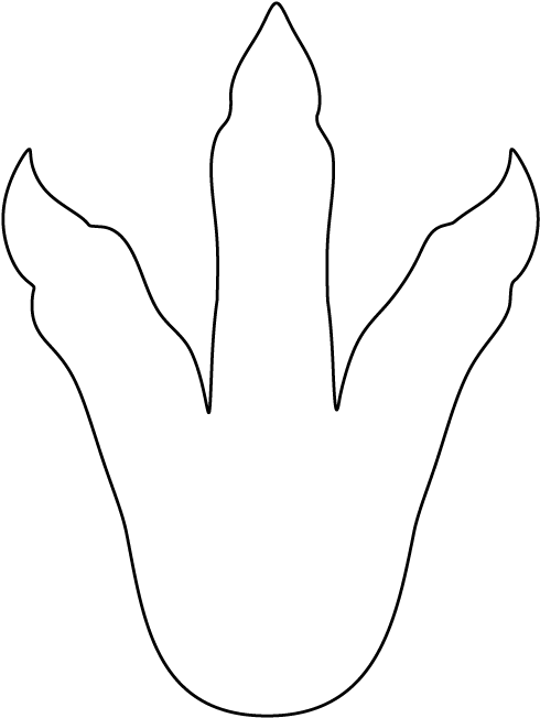 Molde Da Pegada Do Dinossauro - Dinosaur Footprint Template (550x712)