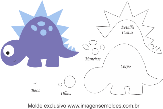 Molde De Bichinhos - Dinosaur (600x410)