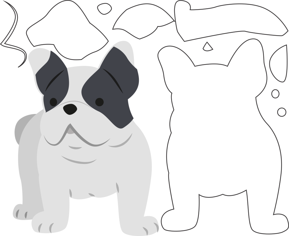 Molde De Cachorro Para Feltro Eva Moldes Bichinhos - Dog (978x799)