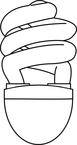 Cfl Compact Fluorescent Light Bulb Outline - Cfl Clip Art (300x565)