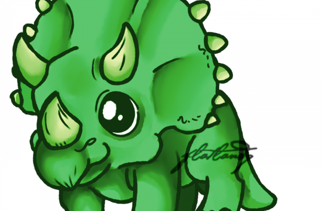 Easy Cute Dinosaur Drawing - Jurassic T-rex Raptor Dinosaur Dino Canvas School Laptop (640x420)