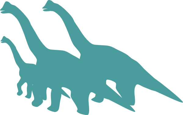 Brontosaurus Family Of 3 Clip Art - Dinosaur Clip Art (600x378)