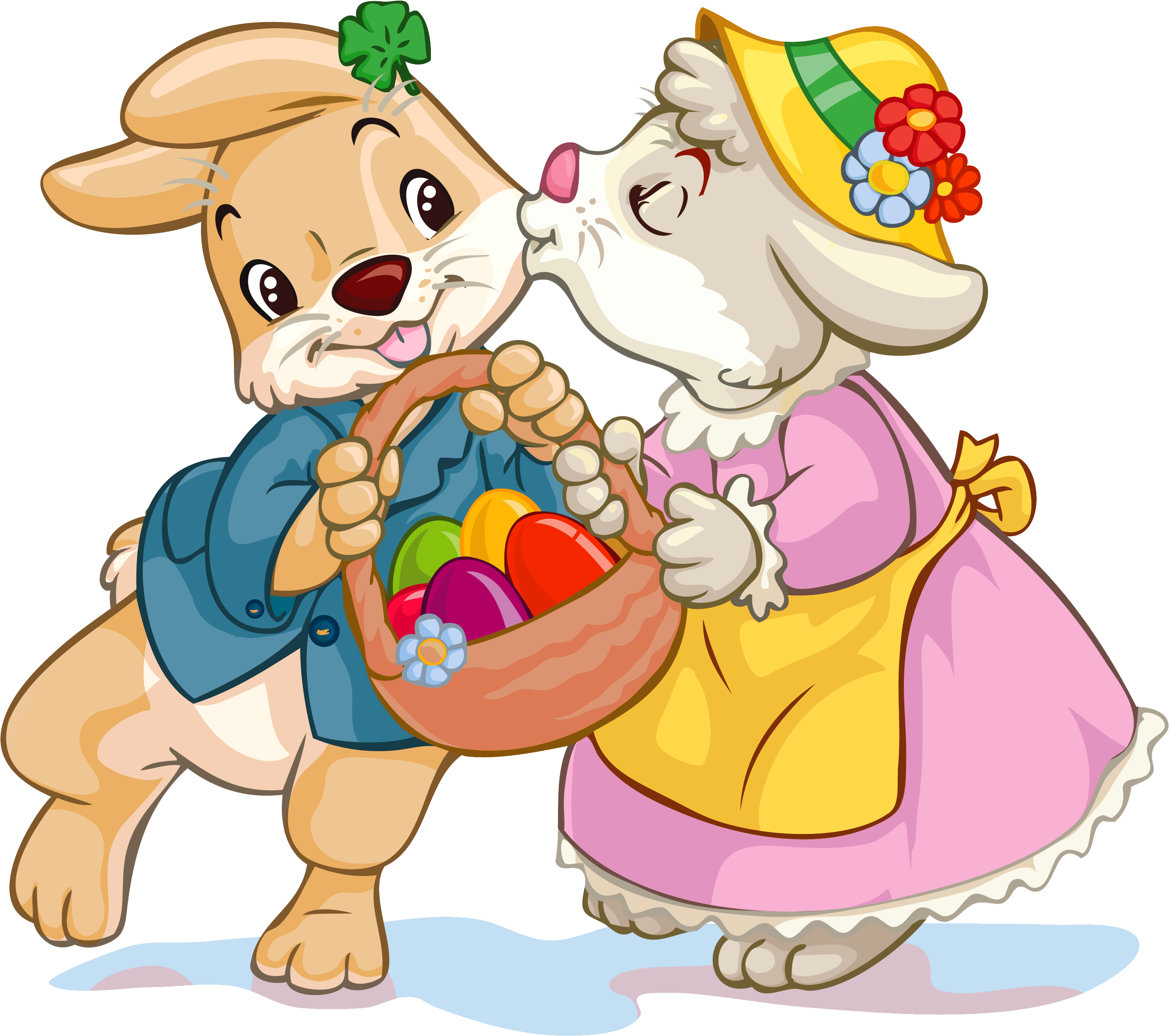 Bunny Clipart Basket - Скачати Привитання З Паскою (3000x3000)