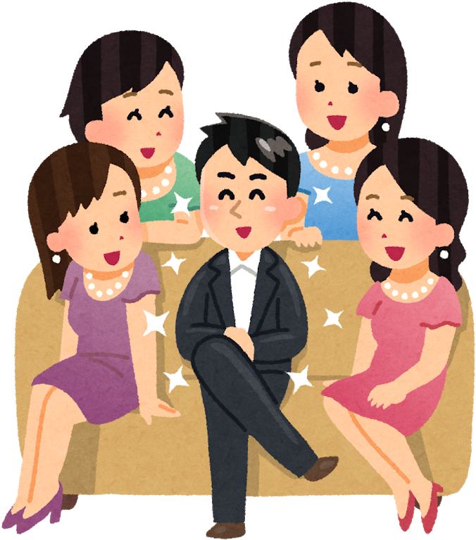 동거하고 파국하면 다른 여자로 갈아타거나, 임신하면 도망치던걸 자랑스럽게 말하던 바보 - モテ る 人 イラスト (721x800)