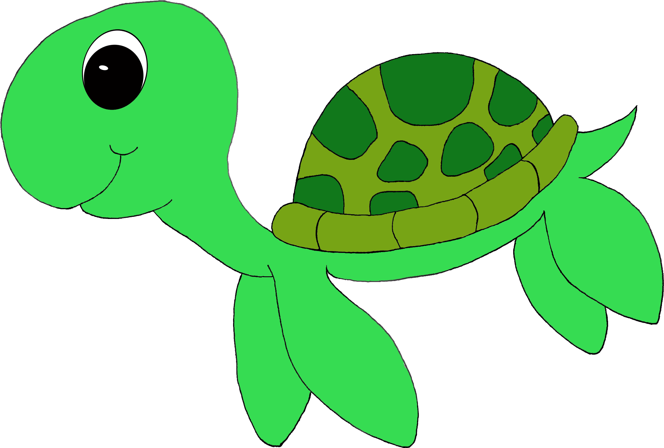 Free Printable Turtle Clip Art - Cute Sea Turtle Clipart (2255x1530)