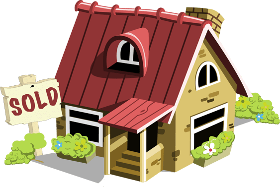 Sold House Clip Art Free - House Sold Clip Art (563x377)