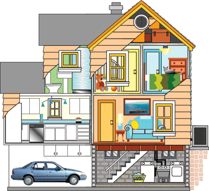 Room Clipart Basement - Basement Clipart (420x383)