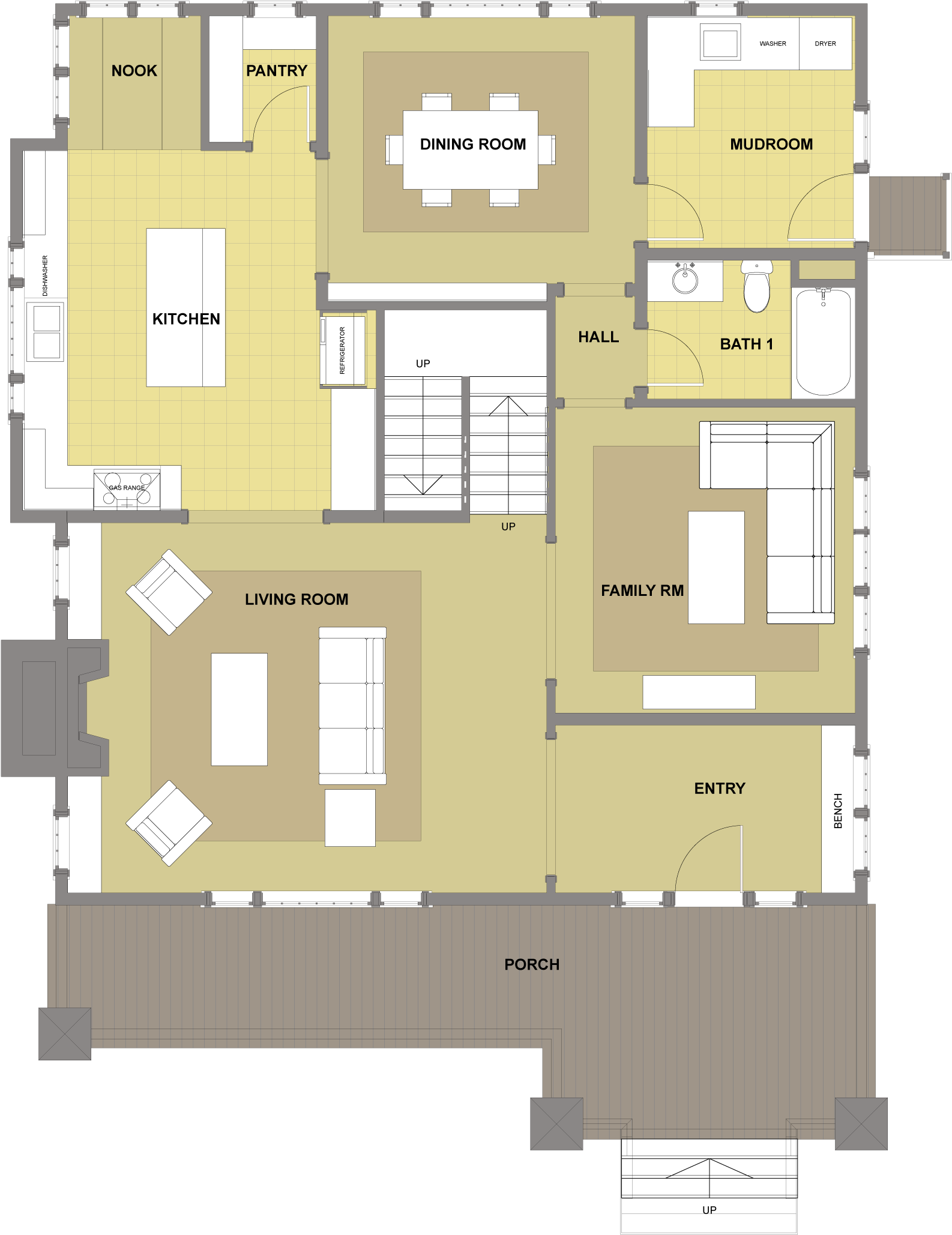 Blakely First Floor- Floor Plan - House (1607x2079)