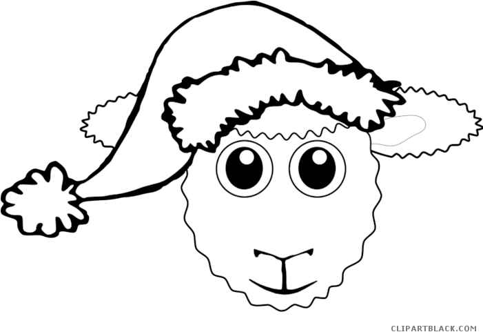 Black And White Sheep Animal Free Black White Clipart - Penguin Santa Yard Sign (700x488)