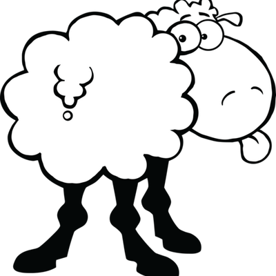 Black Sheep Graphics - Funny Clip Art Black And White (400x400)