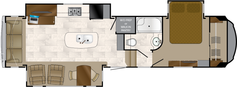 2019 Heartland Bighorn 3160el Camper - Floor Plan (817x460)