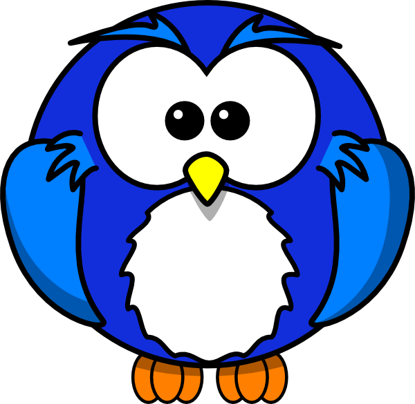 Blue Owl Clip Art At Clker - Cartoon Owl (600x585)