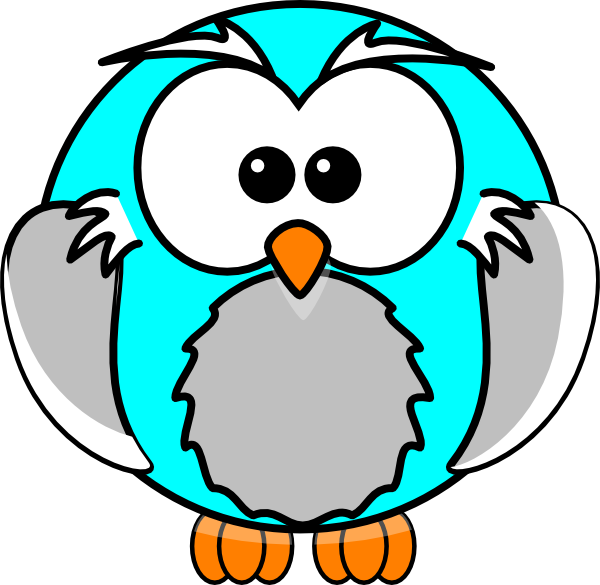 Blue Owl Clip Art At Clker - Cartoon Owl (600x585)