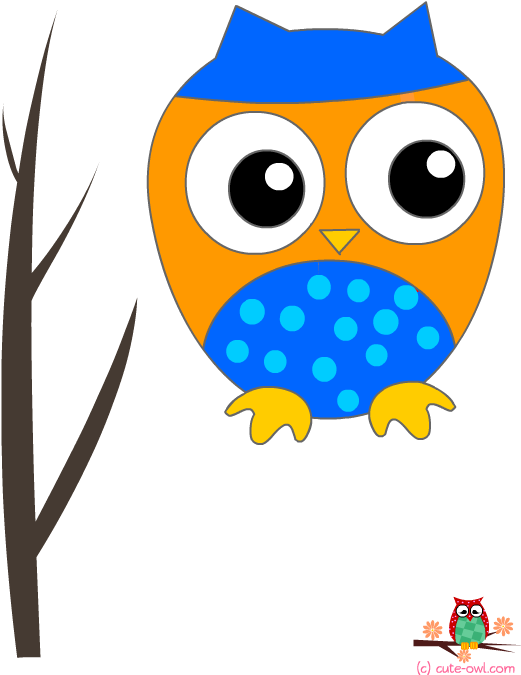 Blue Owl On A Branch Wall Decoration Sticker - Owl Baby Shower (612x756)