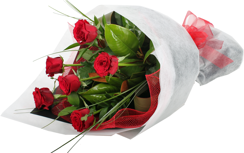 6 Stem Red Rose Bouquet - Obrázky Ruže (850x512)