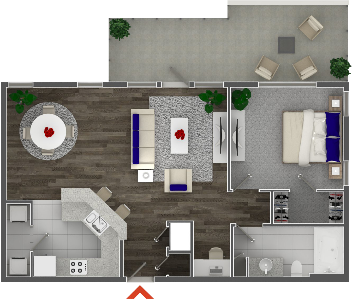Full Size Of Apartment - Studio Apartments 2 Bedroom (2048x1411)