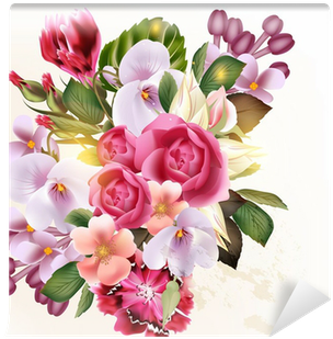 Awesome Beautiful Vector Floral Background With Detailed - Flower (400x400)