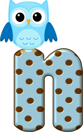 *✿**✿*n- Minuscula*✿**✿*de Alfabeto Decorativo - Cartoon Owls With Big Eyes (288x459)