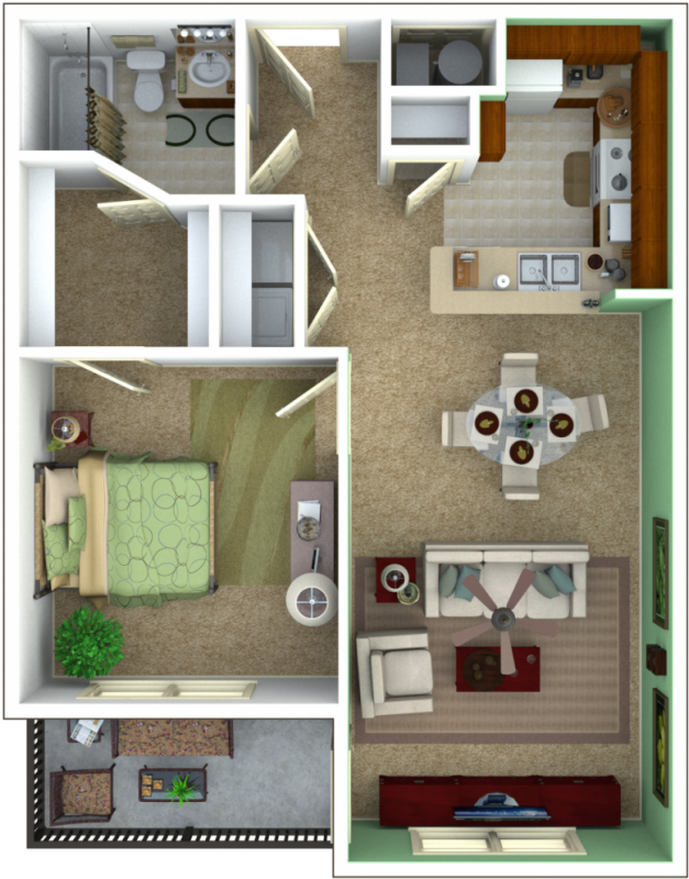 Senior Apartments Indianapolis Floor Plans 1 Bedroom - House (830x830)