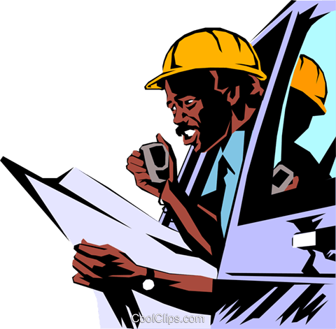 Construction Foreman Royalty Free Vector Clip Art Illustration - Cartoon (480x471)
