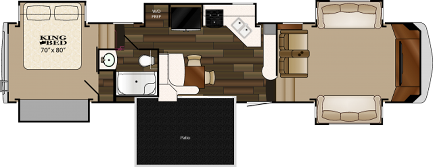 The 2016 Heartland Big Country 3900flp Floor Plan - Fifth Wheel With Patio (850x328)
