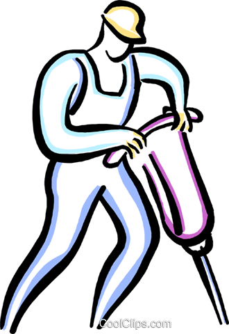 Man With A Jackhammer Royalty Free Vector Clip Art - Man With A Jackhammer Royalty Free Vector Clip Art (330x480)